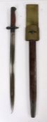 First World War British Pattern 1907 Sword Bayonet by Sanderson, makers name, crown over 'GR', and