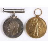 First World War pair of medals, 1914-1918 British War Medal and Victory Medal (1435. 1. A.M. E.G.