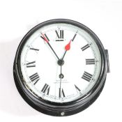 1930's Ships Clock by Smiths, Cricklewood N.W.2, white enamel dial with Roman numerals, sweeping