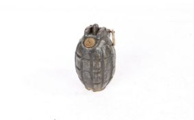 First World War British No.5 Grenade,marked on the baseplug 'No 5-1 D.F. Co' for the Derwent Foundry