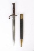 Brazilian M1908 Knife Bayonet for use with the Mauser 7mm M1908 Rifle produced in Brazil, this