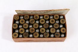 Box of fifty British .450 revolver rounds, inert