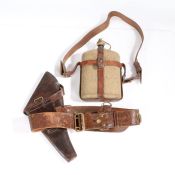 First World War/Second World War period Sam Browne Belt, and Pistol Holster, crossbelt loop