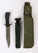 British L3A1 Socket Bayonet for the SA80 Rifle, held in black plastic scabbard, complete with