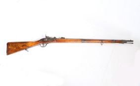 19th century Austrian Wanzl Breech Loading Percussion Service Rifle, a conversion of the Lorenz