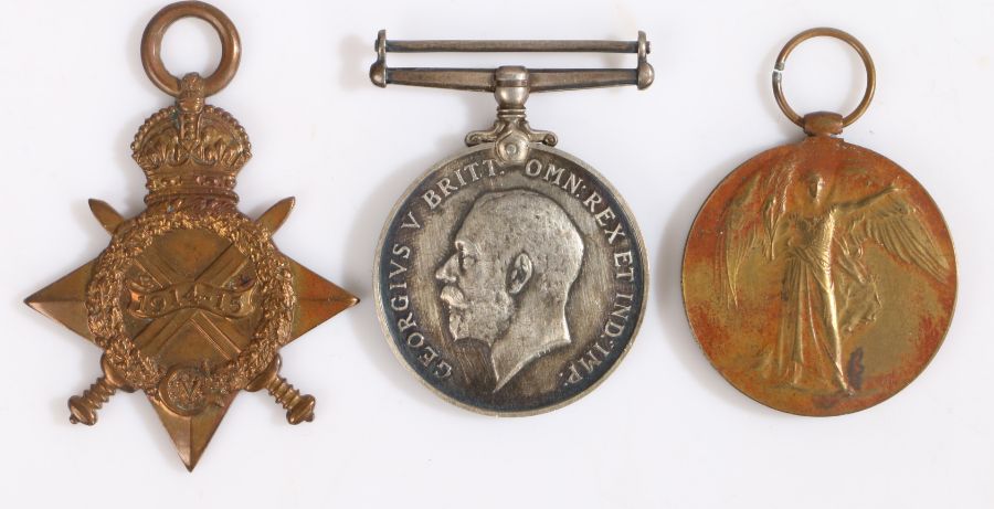 First World War trio of medals, 1914-1915 Star, 1914-1918 British War Medal, and Victory Medal (57