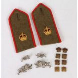 Pair of silvered Officers Collar Badges to the Kings Own Royal Lancaster Regiment, loops to the