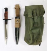 British Pattern No.5 Jungle Carbine Knife Bayonet made by the Wilkinson Sword Company, one side of