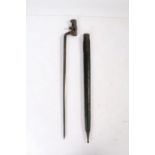 Austrian M1854 Socket Bayonet, indistinct number stamped to socket elbow, held in black leather