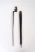 Austrian M1854 Socket Bayonet, indistinct number stamped to socket elbow, held in black leather