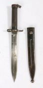 Swedish M1896 Mauser Rifle Knife Bayonet, marked to one side of the ricasso crown over 'c', and to