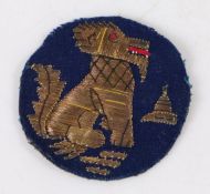 Second World War Formation Sign to the 3rd Indian Division (Chindits), Burmese Chinthe embroidered