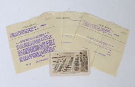 A grouping of three Naval Signals on naval forms S.1320d, all dated 17th July 1935 on the occasion