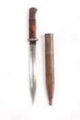 Second World War German M1884/98 III Knife Bayonet, marked to one side of the ricasso '43asw' for