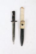 British L1A3 Self Loading Rifle bayonet, stamped L1A3 and stores number 960-0257 B on both sides