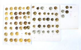 Collection of British Indian Army tunic buttons from East India Company period to Second World