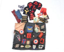 Bag or cushion cover with Second World War Formation Signs sewn to the front including 56th London