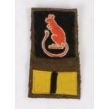 British 7th Armoured Division combination formation sign, orange/red embroidered jerboa above a