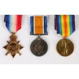 First World War trio of medals, 1914-1915 Star (2028 PTE. W.G. EVANS. R. FUS.) 1914-1918 British War