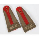 Pair of First World War Womens Army Auxiliary Corps epaulettes with cloth shoulder titles sewn