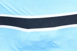 Large flag of the Republic of Botswana, multi piece construction, rope halyard, approx 366 cm x