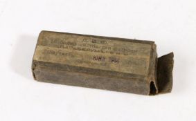 Rare box of sixteen 9 x 19mm truncated rounds, made in Czechoslovakia in 1944 and held in original