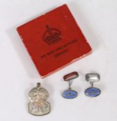 Silver Air Raid Precautions badge, London, 1939, held in original box, together with a pair of Royal