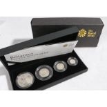 Royal Mint United Kingdom Britannia Collection 2008 Silver Proof 4 Coin Set, £2, £1, 50p & 20p in