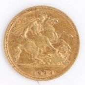 A Victorian Half Sovereign, 1899, St George and the dragon