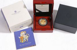 Royal Mint, the Royal Tudor Beasts, the Yale of Beaufort 2023 UK 1/4oz gold proof coin, limited