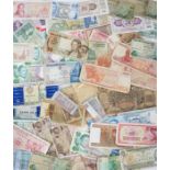 World banknotes, to include Australia, Mexico, Norway, Botswana, Portugal, Zimbabwe, South Africa