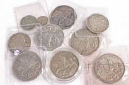George V, a collection of crowns and lower denominations, (10)