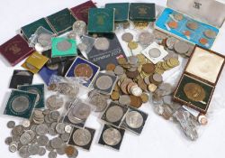 A collection of commemorative and other coins, GB and world, to include seven Festival of Britain