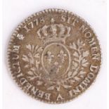 France, Louis XV 1/5 ecu, 1778