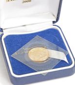 An Elizabeth II half sovereign, 2002, St. George & dragon, cased