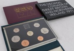 Royal Mint proof coin sets, 1970, 1971, 1985 (3)