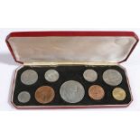 Elizabeth II 1965 coin specimen set, Churchill Crown to Half Penny