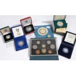 Coins, to include a Cased Alberta, Calgary 20 Dollars winter games, Royal Mint set 1986, 1990 silver