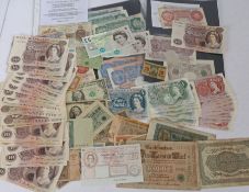 A collection of GB and world banknotes, to include George V 1919 Warren Fisher £1 note, "Peppiatt"