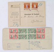 Southern Rhodesia Royal Tour April 1947 envelope with eight stamps, sent from the Royal train,