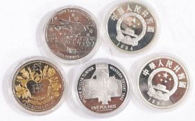 Silver proof coins, to include £5 Guernsey Coronarion, Damn Busters Guernsey, Victor Buller Tuner