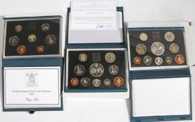 Royal Mint proof coin sets, 1987, two 1997 (3)