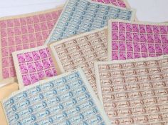 Stamps, British Empire, Nigeria, 1940's, Victory + S/W, low value, seven complete sheets (7)