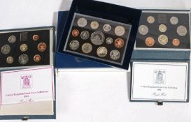 Royal Mint proof coin sets, two 1984 (one with £2 coin), 2006 (3)