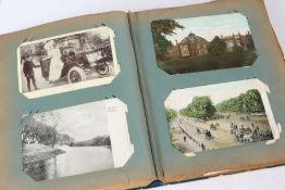Postcards, pre 1920's, in album + loose, approximately 400 (qty)