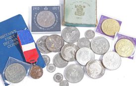 A collection of UK and World coins, to include, a 1921 U.S.A. one dollar, 2 x 1951 crowns, 1972 U.