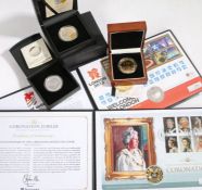 Silver coin covers and commemorative crowns- Elizabeth II 60th anniversary of the coronation,