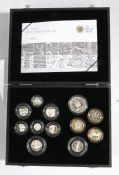 Royal Mint 2009 UK silver proof coin set, containing twelve coins, limited edition number 82/7500