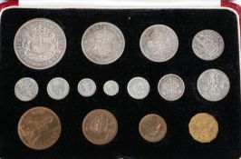 1937 George VI Specimen Proof 15 Coin Set. Crown to Farthing with Maundy. The Official Royal Mint