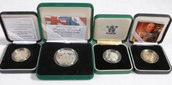 Royal Mint, to include two Two Pound silver coins, a silver Ten Pence coin and a Entente Cordiale